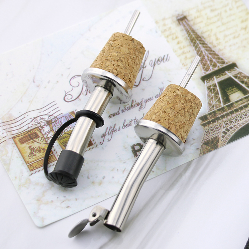 Wine Beer Tasting - Wooden Cork Red Wine Pourer Oil