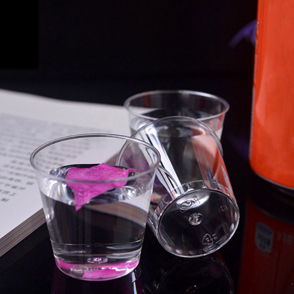 Wine Beer Tasting - 50Pcs Transparent Disposable Hard Plastic Tasting