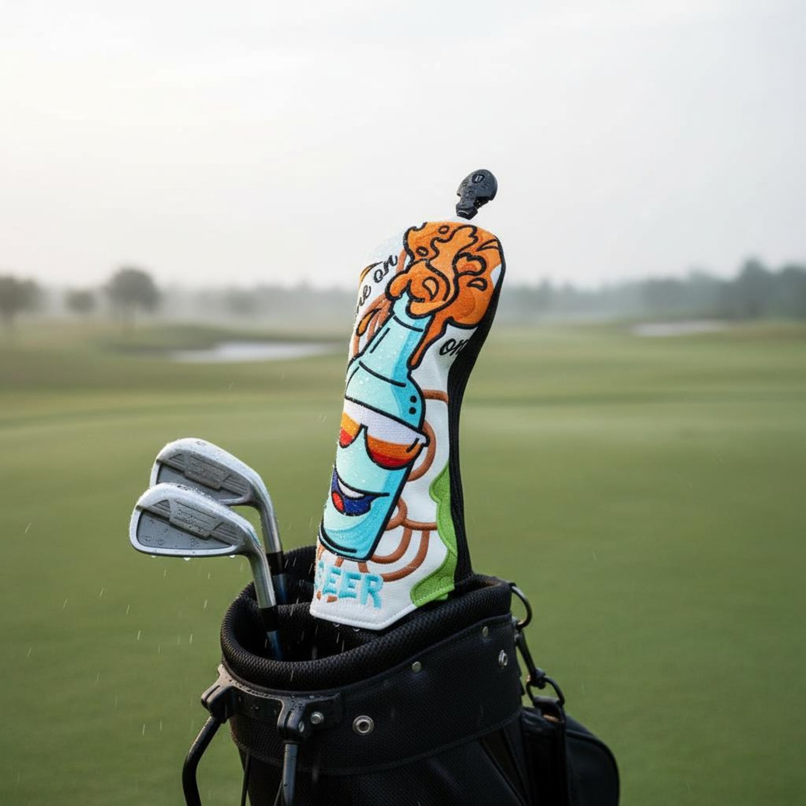 Beer & Wine Grab - Embroidered Sport Wood Cover Long-Lasting Cartoon