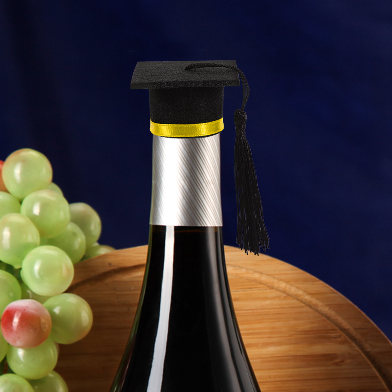 Beer And Wine Festival - 4Pcs Graduation Hat Jar Topper Mini
