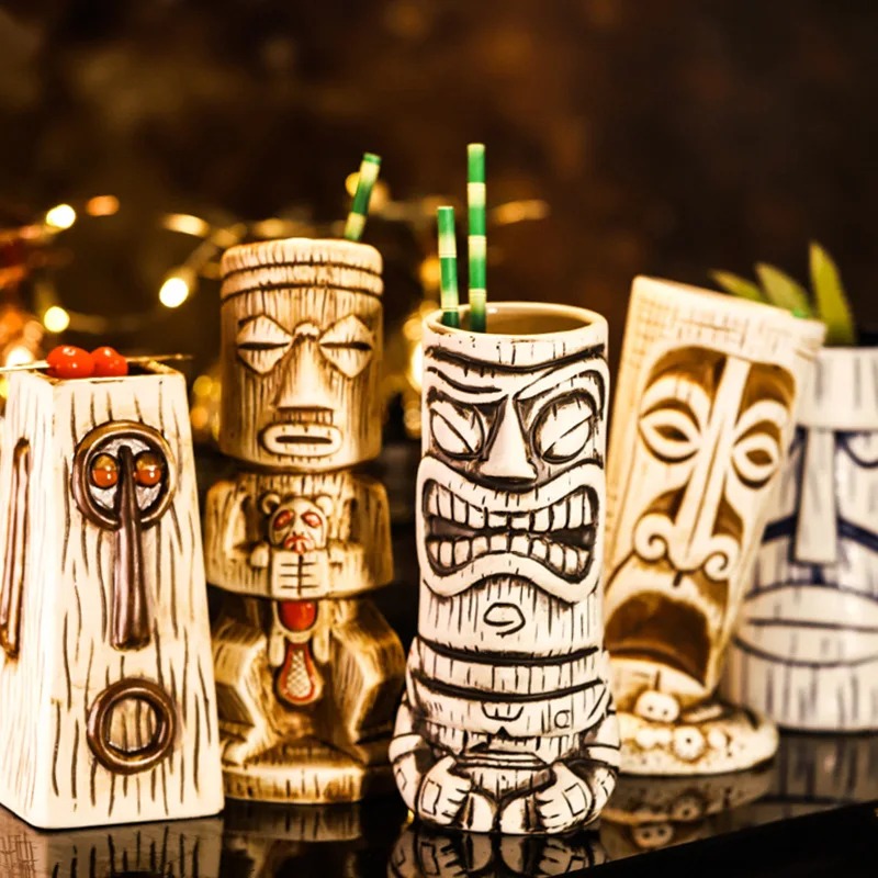 Wine Beer Whiskey - Creative Ceramic Mug Shaman Totem Face