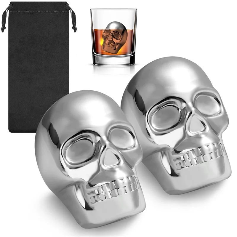 Reusable 2 Skeleton Head Whisk - Wine Beer Whiskey recension och pris