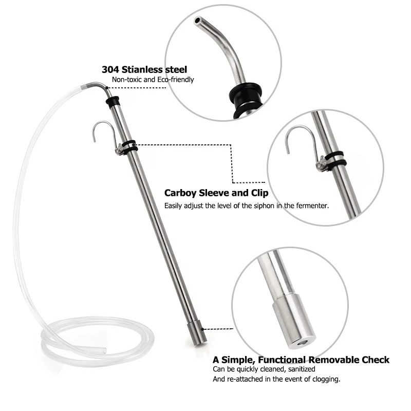 Stainless Steel Beer Siphon Wi - Beer Wine Kit recension och pris