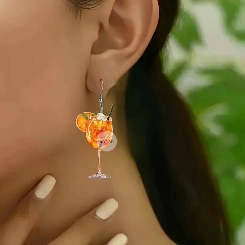 Fashion 2D Flat Design Earring - Beer And Wine Festival recension och pris