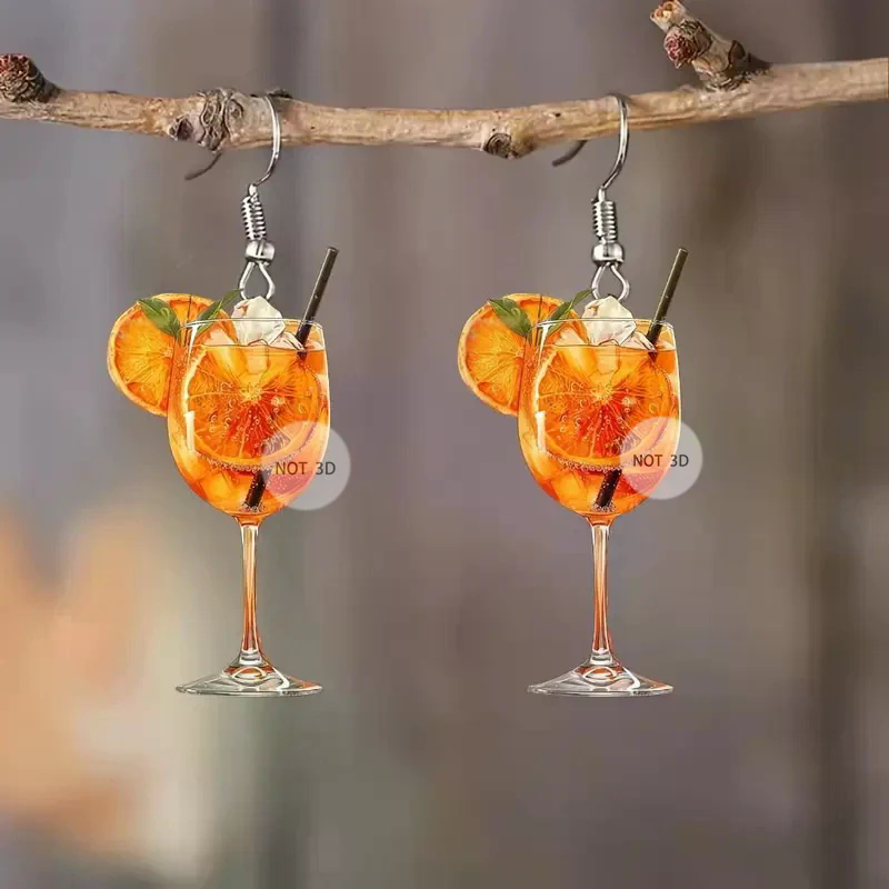 Fashion 2D Flat Design Earring - Beer And Wine Festival recension och pris