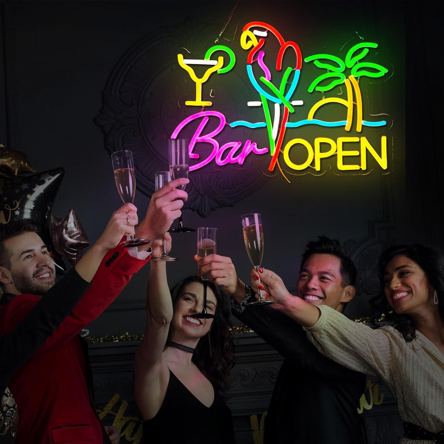Bar Open Neon Sign Business Ar - Beer & Wine Grab recension och pris